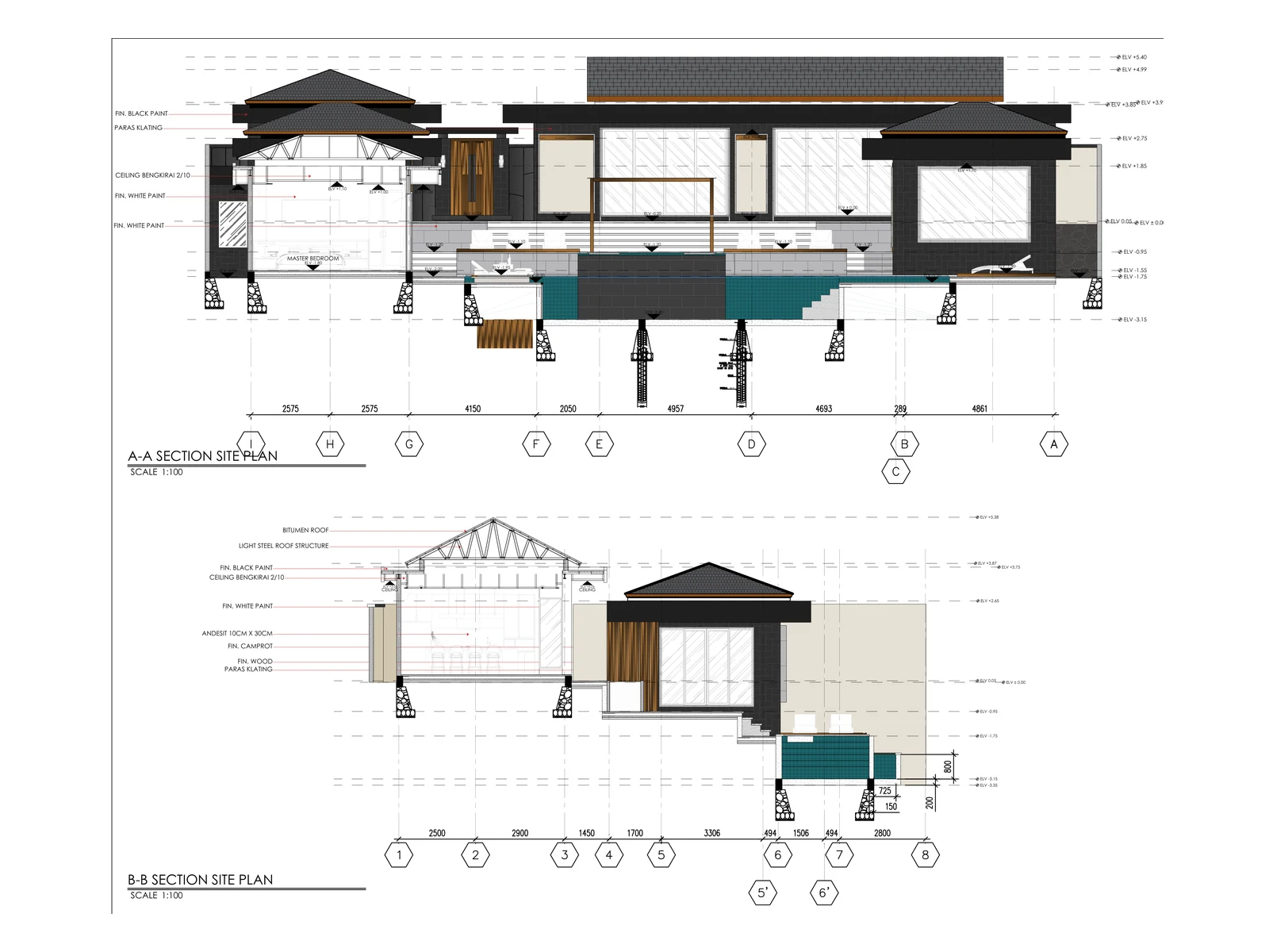Rice Harmony, plot 3, sections A-A and B-B