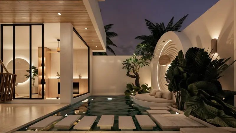 Kayami, pool at night, photo 26