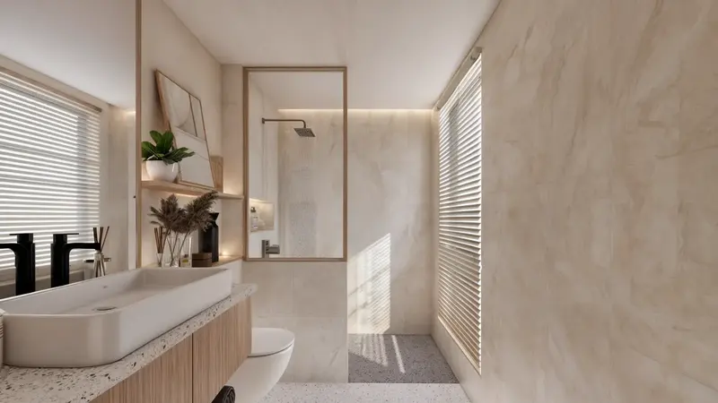 Kayami, master bathroom, Japanese interior, photo 30