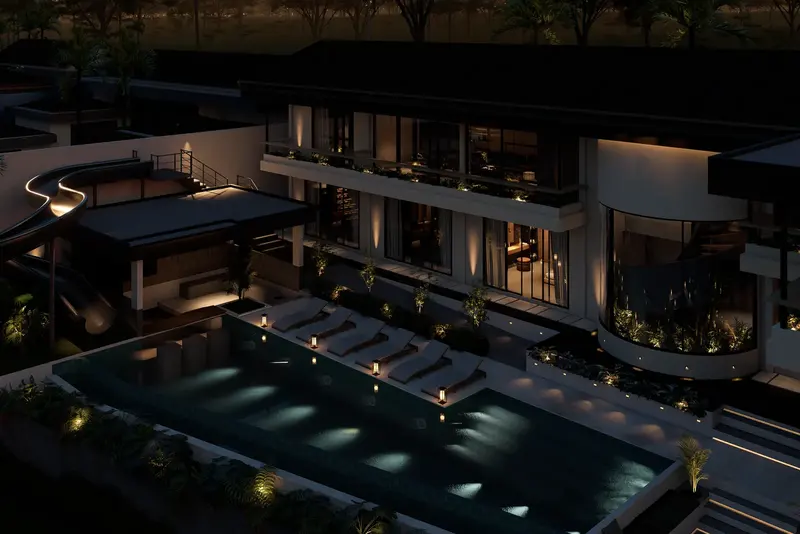 Rice Harmony Residences, facade at night, photo 1