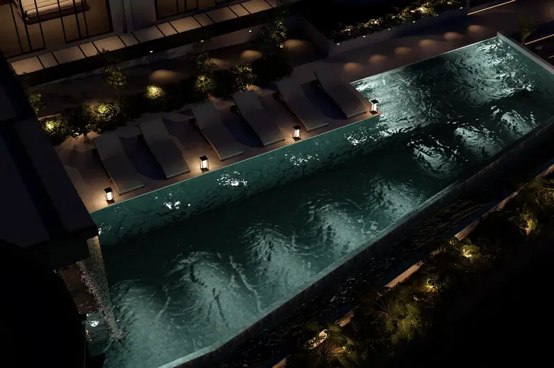 Rice Harmony Residences, pool at night, photo 2