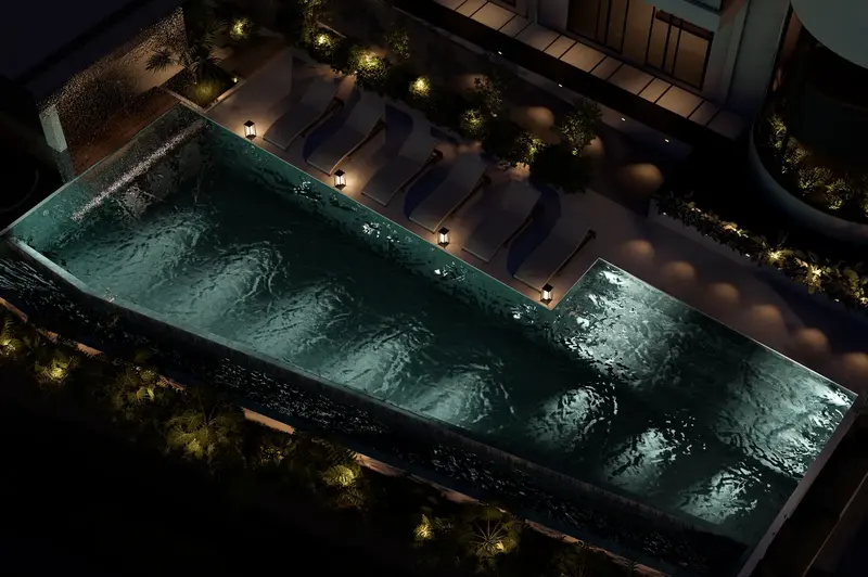 Rice Harmony Residences, pool at night, photo 3