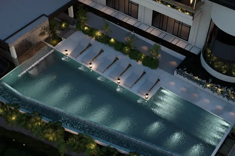 Rice Harmony Residences, pool at night, photo 4