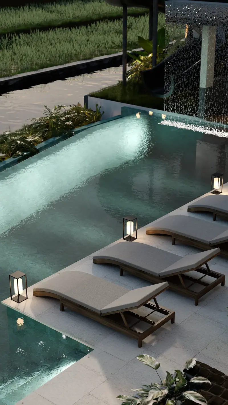 Rice Harmony Unit 1, pool at night, photo 11