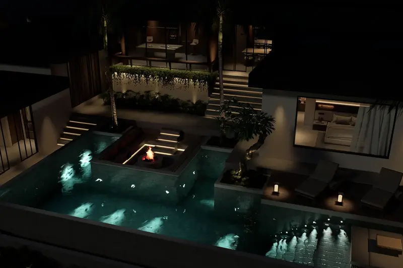 Rice Harmony Residences, pool at night, photo 9
