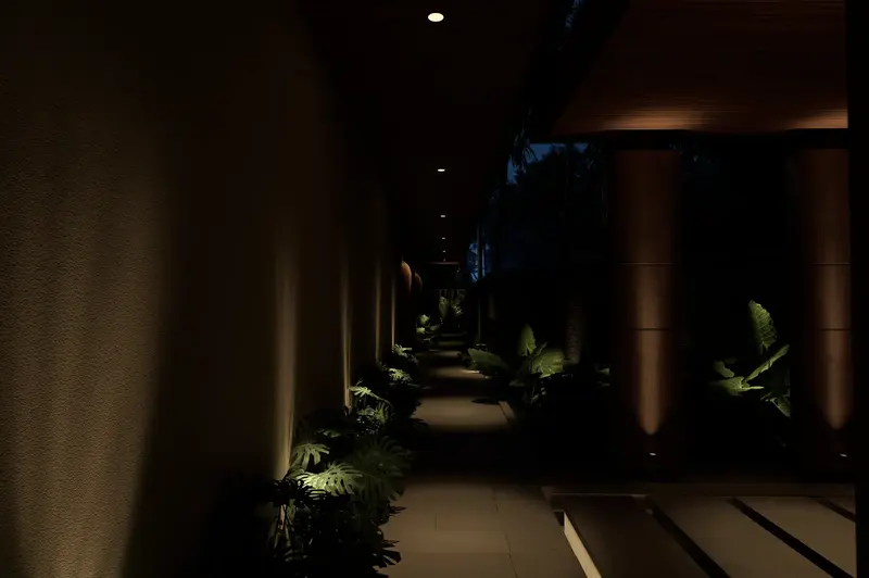 Rice Harmony Unit 2, walkway at night, photo 7