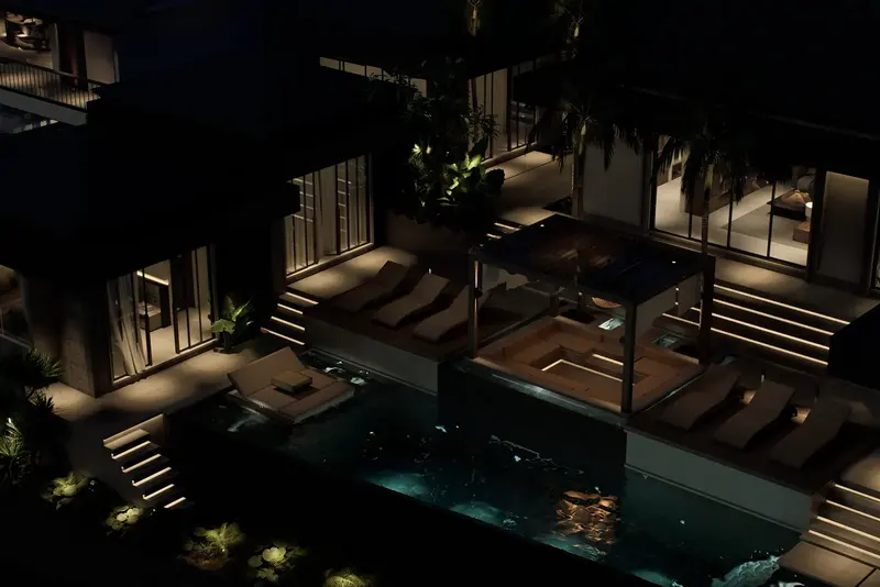 Rice Harmony Residences, pool at night, photo 17