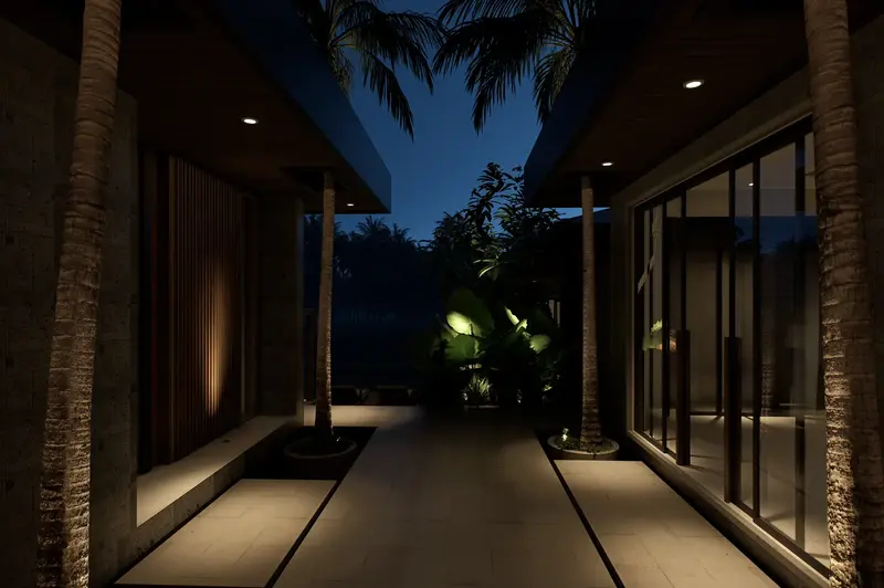 Rice Harmony, walkway at night